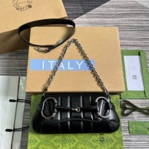 Gucci Horsebit Chain Small Shoulder Bag 764339 Black