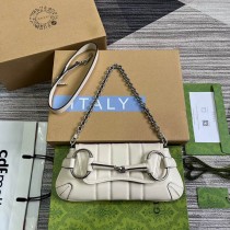 Gucci Horsebit Chain Small Shoulder Bag 764339 White