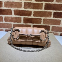 Gucci Horsebit Chain Small Shoulder Bag Rose Beige