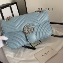 Gucci Marmont Matelassé Shoulder Bag 443497 Blue