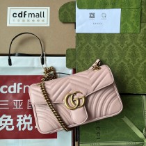 Gucci Marmont Matelassé Shoulder Bag 443497 Pink