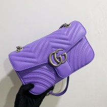 Gucci Marmont Matelassé Shoulder Bag 443497 Purple