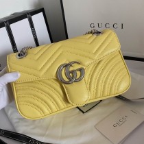 Gucci Marmont Matelassé Shoulder Bag 443497 Yellow