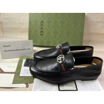 Gucci Men GG Buckle Loafer With Web Black
