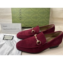 Gucci Men's Jordaan Loafer Red Suede