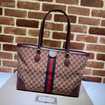 Gucci Ophidia GG Medium Tote Medium GG Beige Burgundy