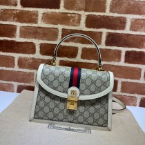 Gucci Ophidia Gg Small Top Handle Bag 651055 White Grey
