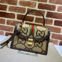 Gucci Ophidia Jumbo Gg Top Handle Bag 651055 Beige Coffee
