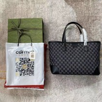 Gucci Ophidia Medium GG Tote 631685 Black Denim