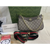 Gucci Ophidia Small Shoulder Bag Beige and Dark Brown