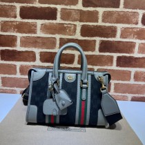 Gucci Small Top Handle Bag With Double G 715772 Grey Black