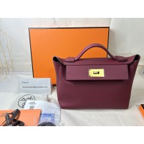 Hermes 24/24 29 Bag Taurillon Maurice Leather Calfskin Burgundy