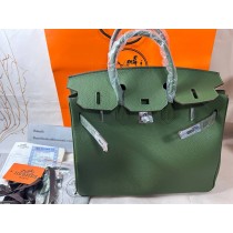 Hermes Birkin 35cm Bag Palladium Plated Army Green
