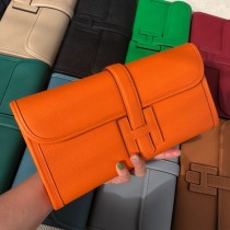 Hermes Jige Elan 29 Clutch Bag Epsom Leather Orange