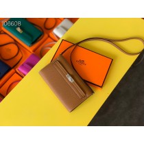 Hermes Kelly Wallet to Go Woc Epsom Leather Brown