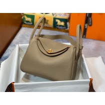 Hermes Lindy 26CM 30CM Bag Togo Leather Khaki Gold Hardware