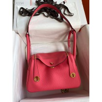 Hermes Lindy 26cm Bag Clemence Handmade Rose Lipsur