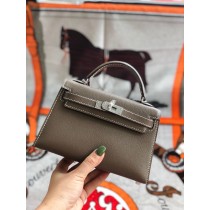 Hermes Mini Kelly II Bag Chèvre Mysore Leather Etoupe