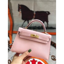 Hermes Mini Kelly II Bag Chèvre Mysore Leather Pink