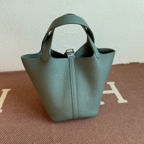 Hermes Picotin Lock 18 Bag Elephant Gray Clemence Palladium Hardware