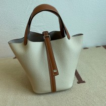 Hermes Picotin Lock 18 Bag Ivory Clemence Palladium Hardware