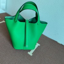 Hermes Picotin Lock 18 Bag Light Green Clemence Palladium Hardware
