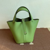 Hermes Picotin Lock 18 Bag Light Green Clemence Palladium Hardware