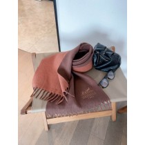Hermes Reversible Cashmere Scarf & Wraps Coffee Peach