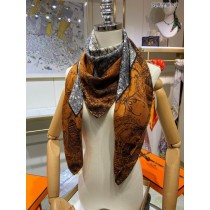 Hermes Scarf Wraps Square Shawl 100CM Brown Black