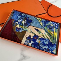 Hermes Scarf Wraps Square Shawl Double-Sided Colorful Flowers