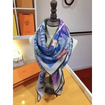 Hermes Scarf Wraps Square Shawl Flowers Scenery