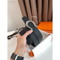 Hermes Men Reversible Leather Belt 38mm All Black