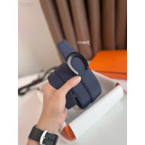 Hermes Men Reversible Leather Belt 38mm Blue
