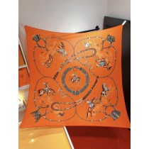 Hermes Women Scarf Wraps Square Shawl Orange