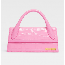 Jacquemus Le Chiquito Long Bag Le Raphia Croco Pink
