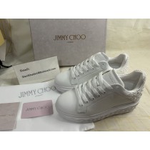 Jimmy Choo Diamond Maxi/F II Latte Nappa Leather Pearl Trainers