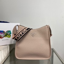 Knockoff Prada Leather Hobo Bag 1BC073 Pink