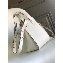Loewe Compact Hammock Small Handbag Suede Calfskin White