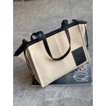 Loewe Cushion Canvas Tote 35CM Beige Black