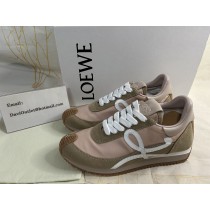 Loewe Flow Runner Unisex In Nylon And Suede Powder
