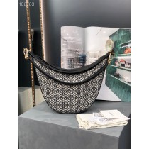 Loewe Luna Shoulder Anagram Bag Black