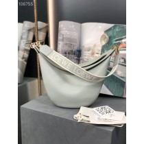 Loewe Luna Shoulder Leather Bag Grey
