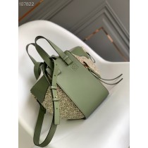 Loewe Small Hammock Bag Anagram Jacquard Calfskin Green