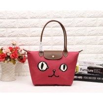 Longchamp Le Pliage Miaou Cat Medium Tote Bag Red