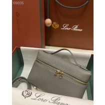 Loro Piana Extra Pocket L19 Pouch Calfskin Light Grey