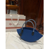 Loro Piana Panier Mini Cotton Tote Bag Blue