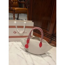 Loro Piana Panier Mini Cotton Tote Bag White
