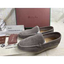 Loro Piana Summer Walk Loafer Unisex Suede Classic Beige