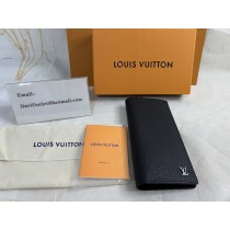 Louis Vuitton Brazza Wallet Taiga Leather Black M30285