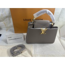 Louis Vuitton Capucines Bag Taurillon Leather Gray